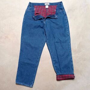 LL Bean Flannel Lined Jeans Womens 16 (33x29) Denim Original Relaxed Fit
